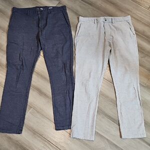 Old Navy Two-Pack Slim Chinos in Navy and Light Gray